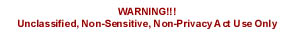 WARNING!!! UNCLASSIFIED, NON-SENSITIVE, NON-PRIVACY ACT USE ONLY